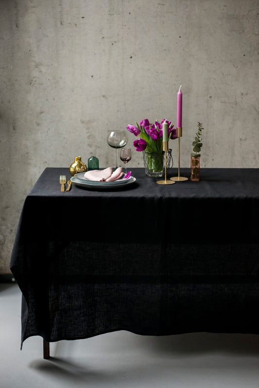 Linen tablecloth in VARIOUS COLORS, natural linen tablecloth, linen home textiles, table linen, Lithuanian linen, softened stonewashed linen