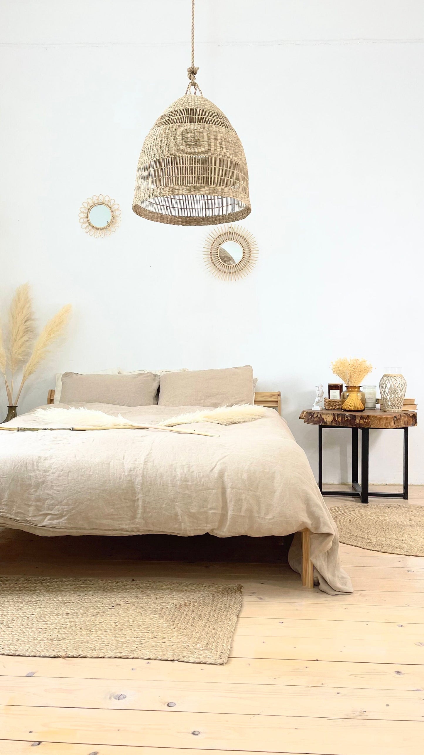 Linen BEDDING SET duvet cover + 2 pillowcases set in Sandy Beige color - hand dyed stonewashed bedding, queen, king, double duvet cover set