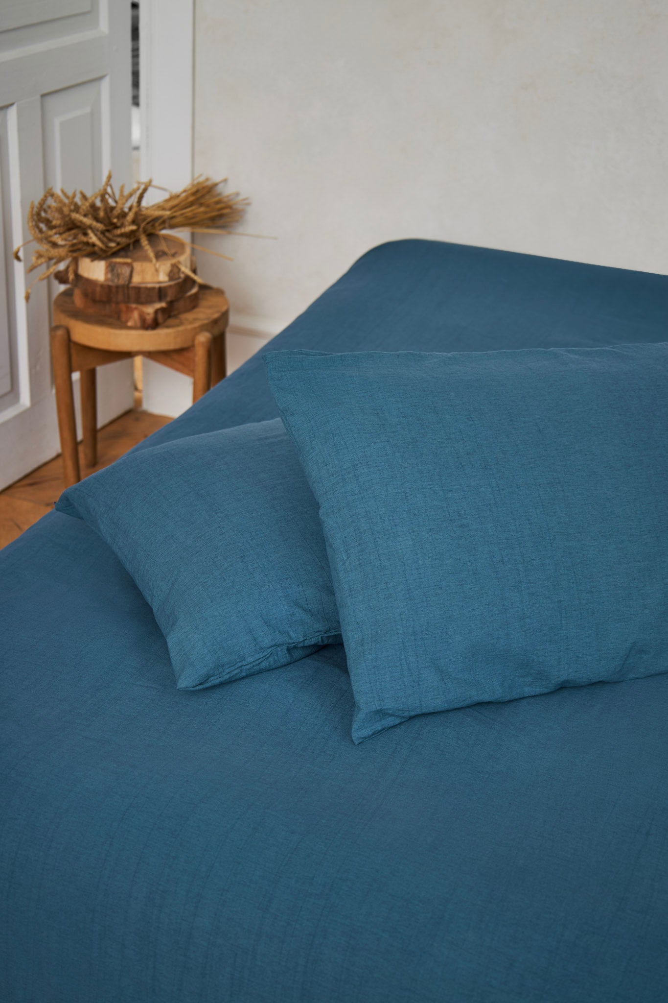 Sea Blue Linen Bedding Set | Stonewashed & Garment Dyed